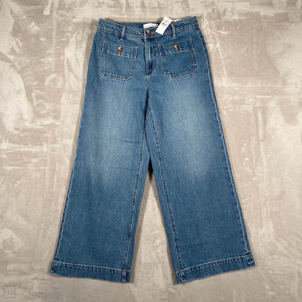 NEW Loft Women's Jeans The Palmer Wide Leg High Rise Denim 26_2 Blue
